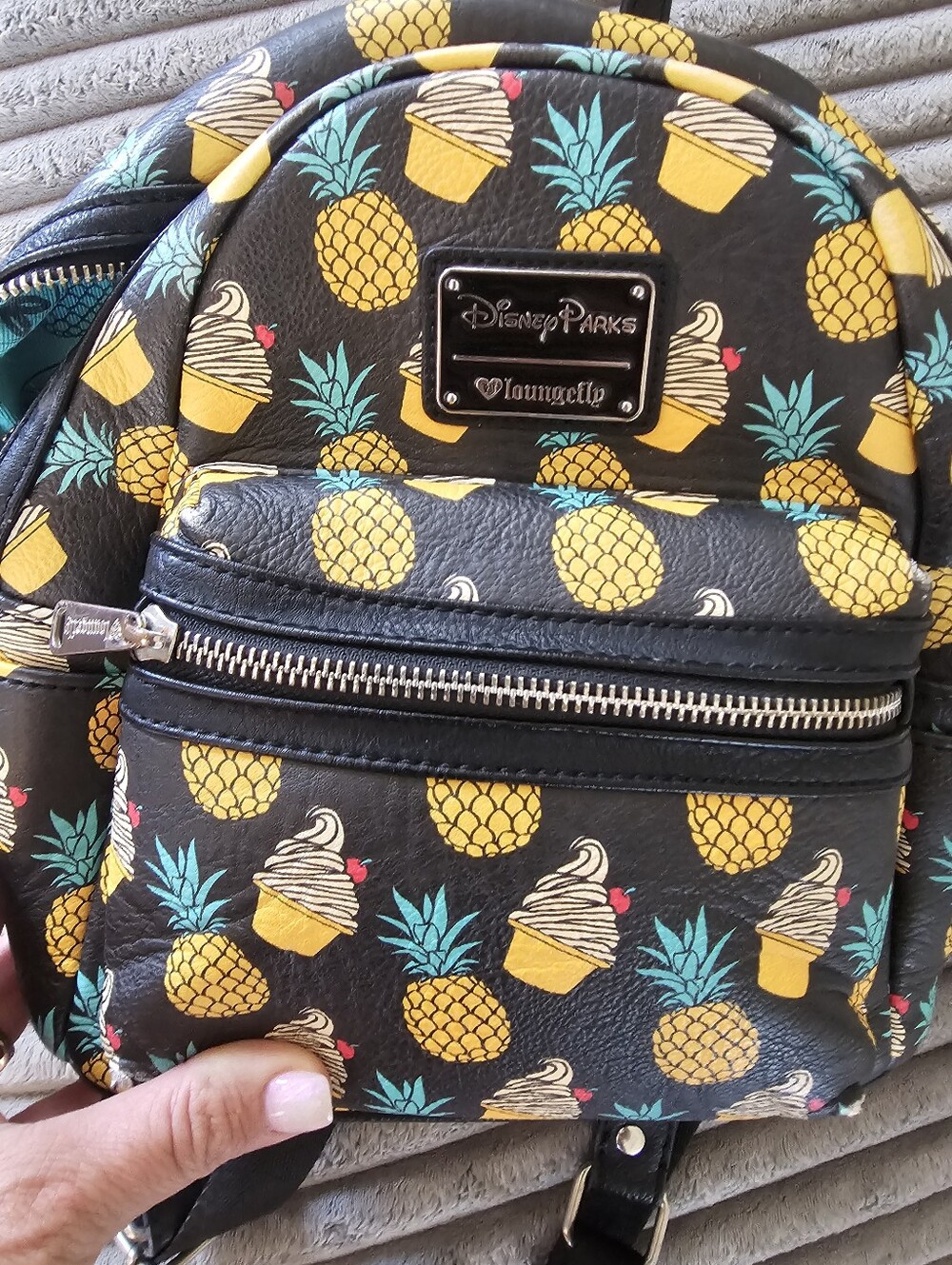 Disney Parks Loungefly Pineapple & Dole Whip Mini Backpack - Black